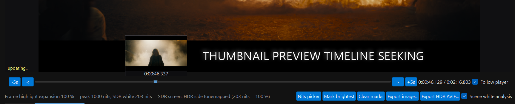 VESAI Timeline with thumbnails